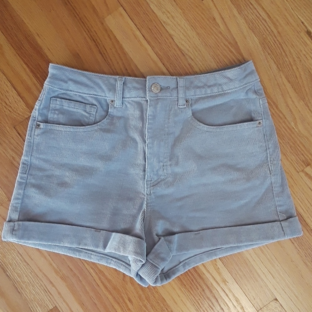 High waisted corduroy shorts